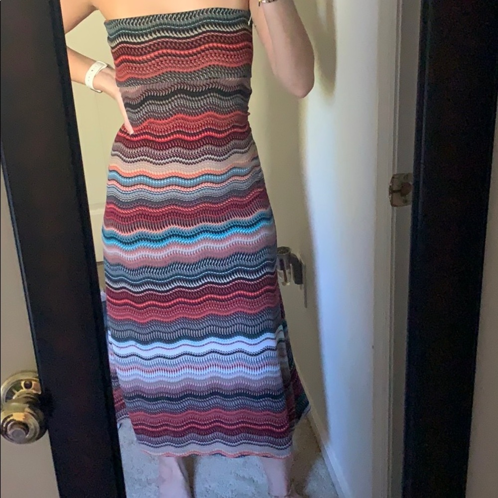 strapless pattern dress